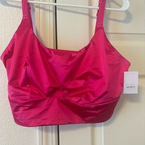 Auden Pink Bra with Adjustable Straps and Gathered Front